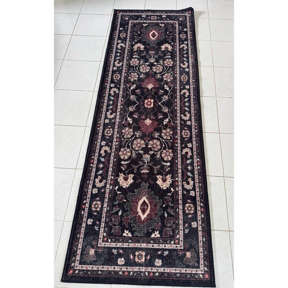 Ruggable Other - Ruggable Calabria Multicolor Runner Rug 2.5’x7’ Black Floral Motifs